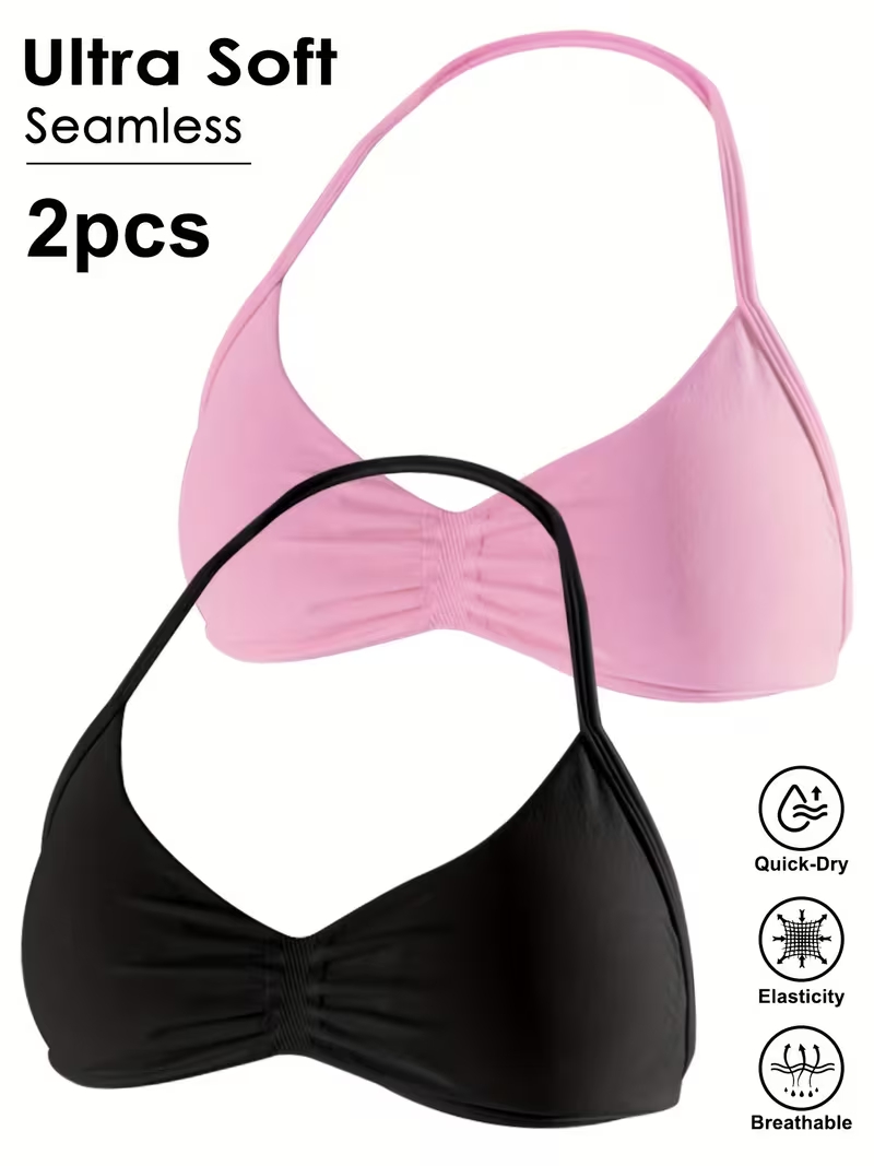 Sports Bra Racerback - 2 pezzi Top corto da palestra