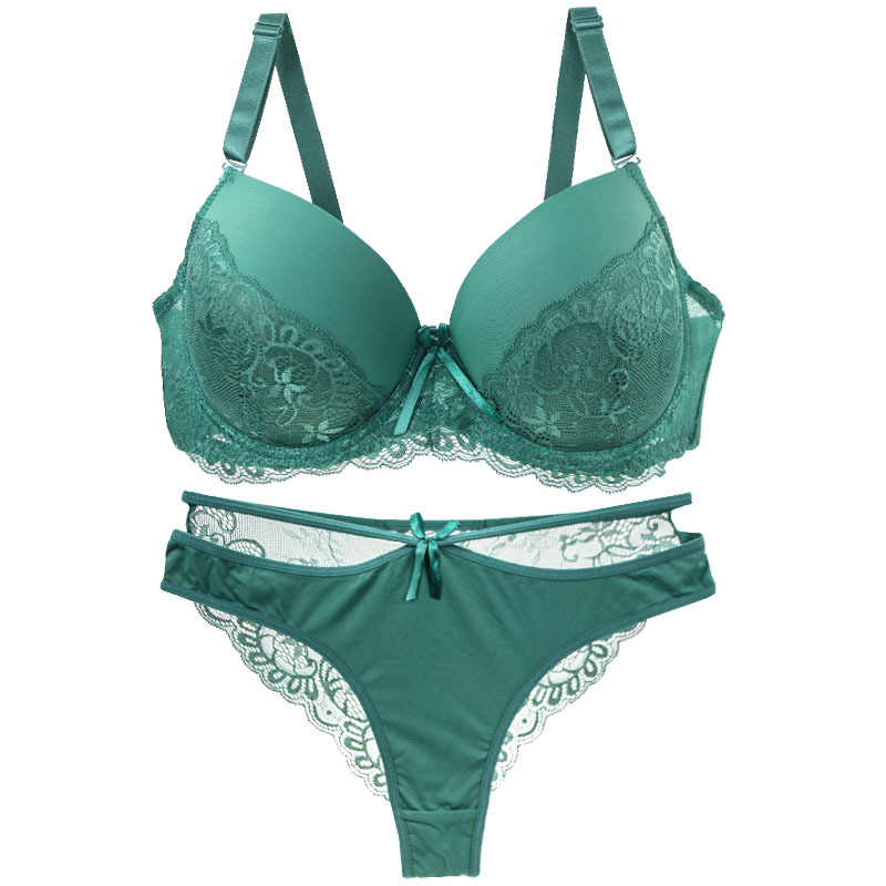 Full Coverage Bra - DaiNaFang Set reggiseni sexy Verde Nero